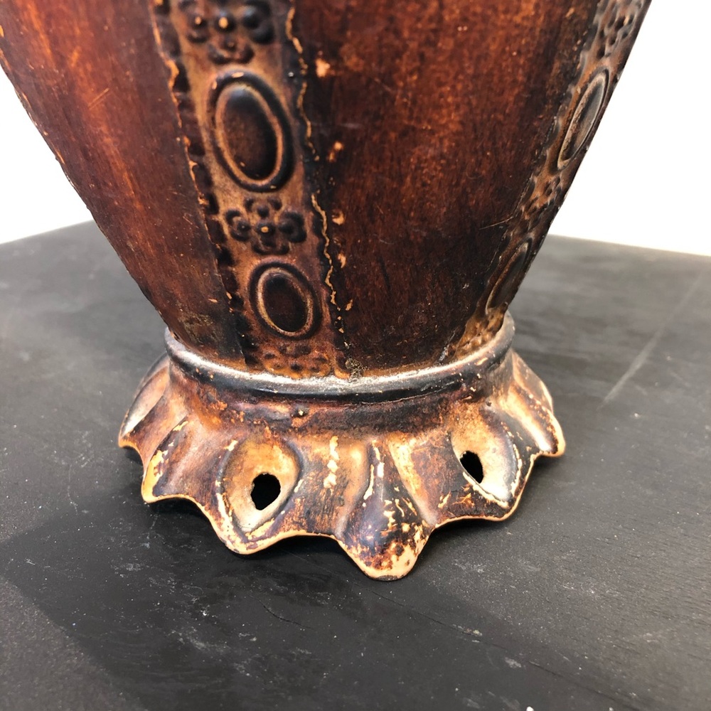 Vintage Embossed Metal Vase - Picture 4 of 8